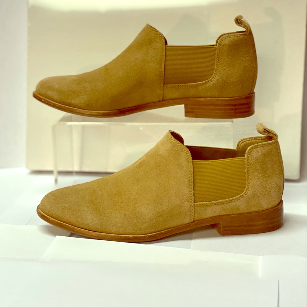 Suede slip on booties